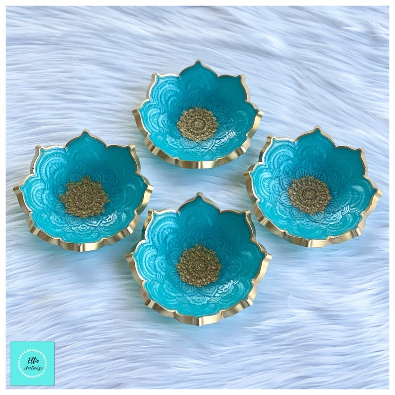 Mandala Trinket Dishes 5" (Set of 4)