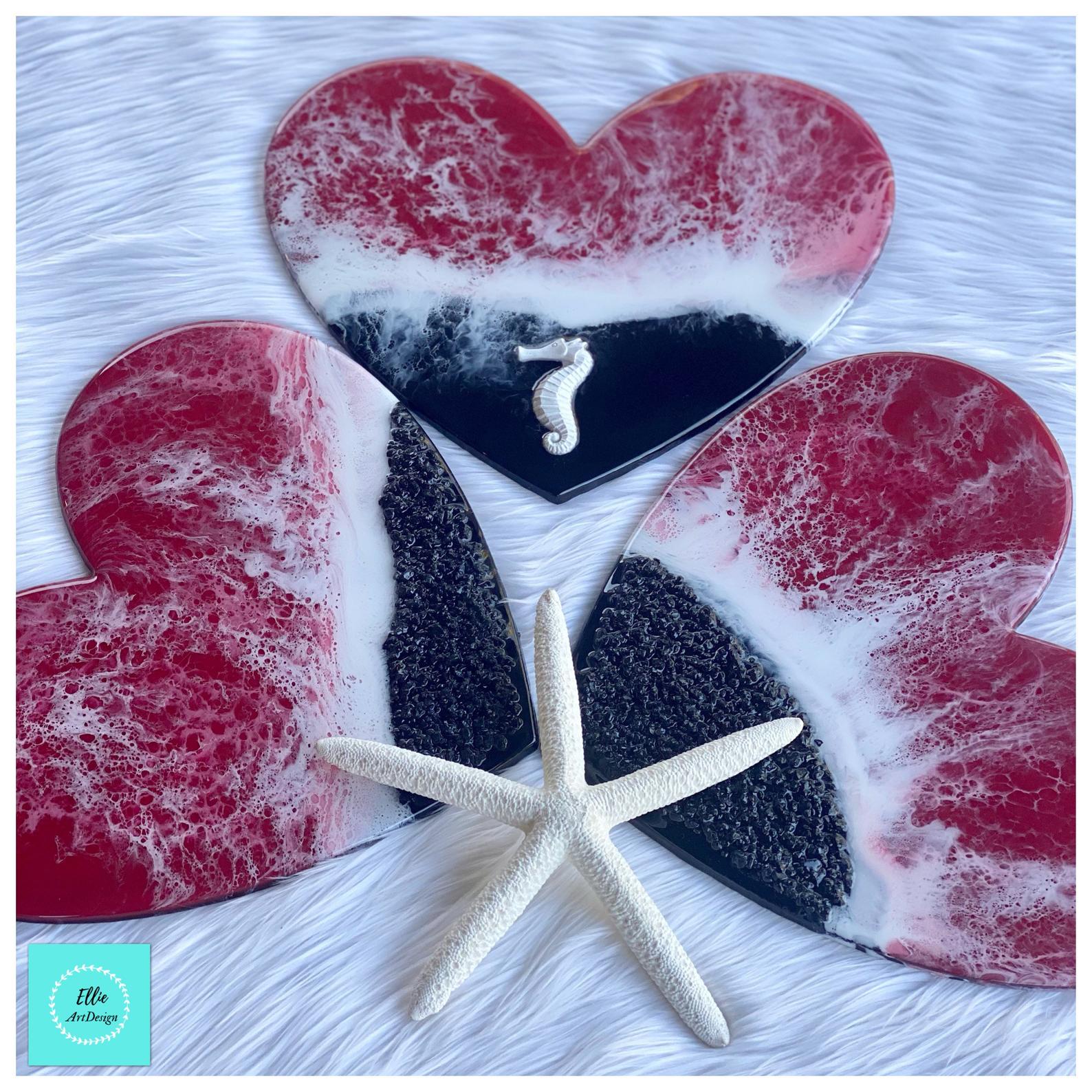 Ocean Wave Heart (Set of 3)