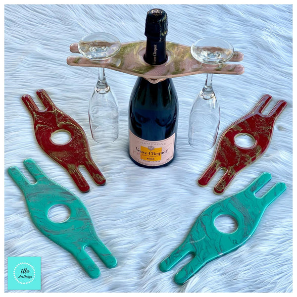 Wine glass and bottle holder