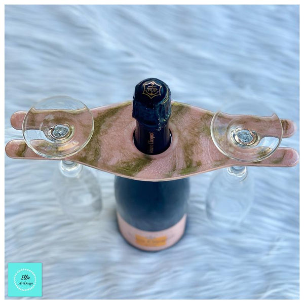 Wine glass and bottle holder