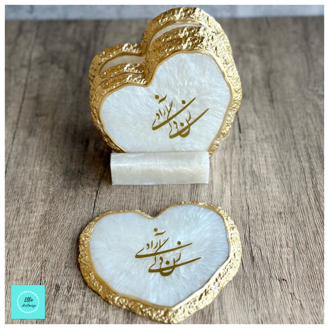 Zan Zendegi Azadi Coaster set with holder!